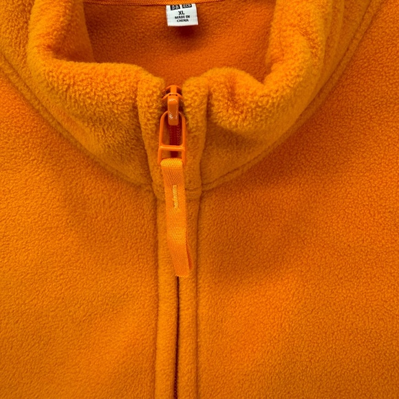 Uniqlo Jacket Womens Extra Large Orange Fleece Full Zip Long Sleeve Lightweight - Picture 5 of 14
